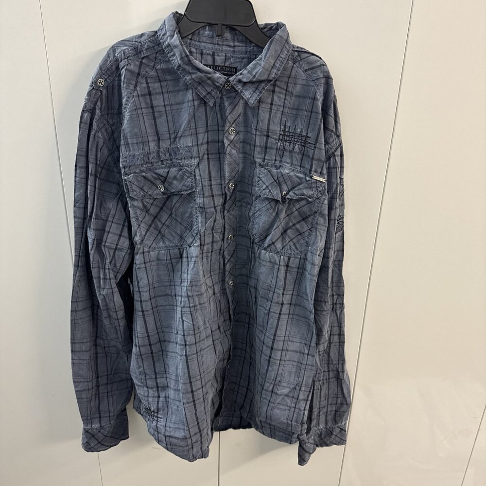 Vintage Affliction Designed For Buckle Men's Long Sleeve Button Shirt 3XL